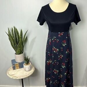 Vintage 80’s Sophisticates Cherry Long Dress Size Medium